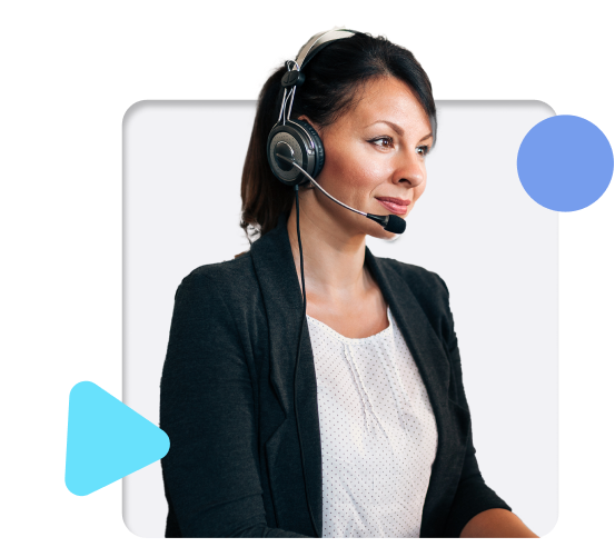 lady in suit with headset