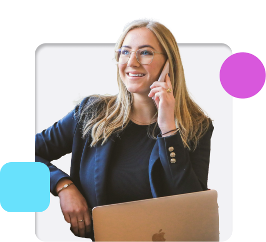 lady smiling on the phone