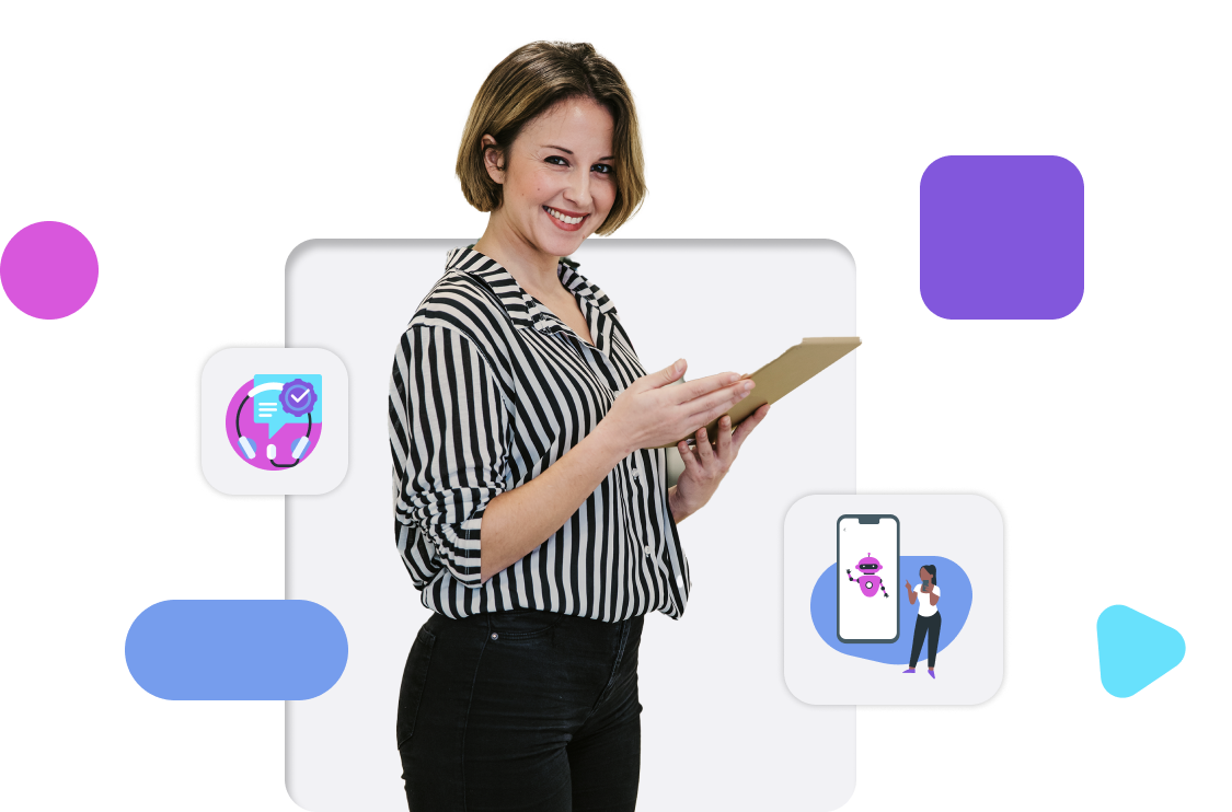 lady smiling with tablet