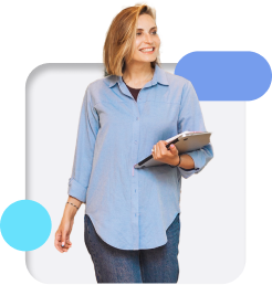 lady walking with books