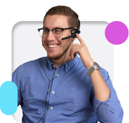 man laughing with headset